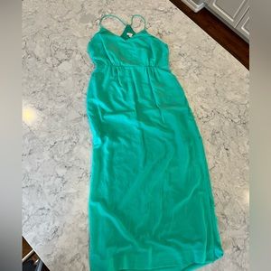 Mint green long maxi dress J Crew size 12